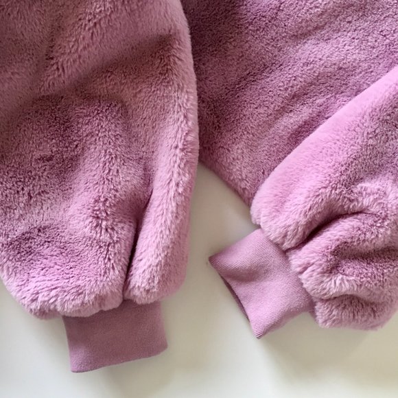 House of Fluff - Recycled Teddy Hoodie - Faux Fur Pullover - Lavender - Men's M - Picture 7 of 15